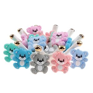 Baby Teethers Toys 50 unids Oso Cuentas de silicona Productos para Borns Cadena de chupete Mordedor Fidget Cuidado de los dientes BPA Juguete libre 221109