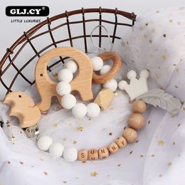 Body Tandsers speelgoed baby gepersonaliseerde rammelaars set dieren eland amigurumi olifant tanje houten fopspacifier clip houder kettingbpa gratis verpleegspeelgoed 230313