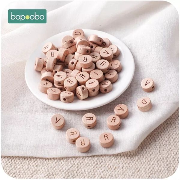 Baby Detrams Toys Bopoobo 30pc Perles en bois alphabet anglais Food Grade Material Tiny Tod for Doy Demanding Rangle 230331