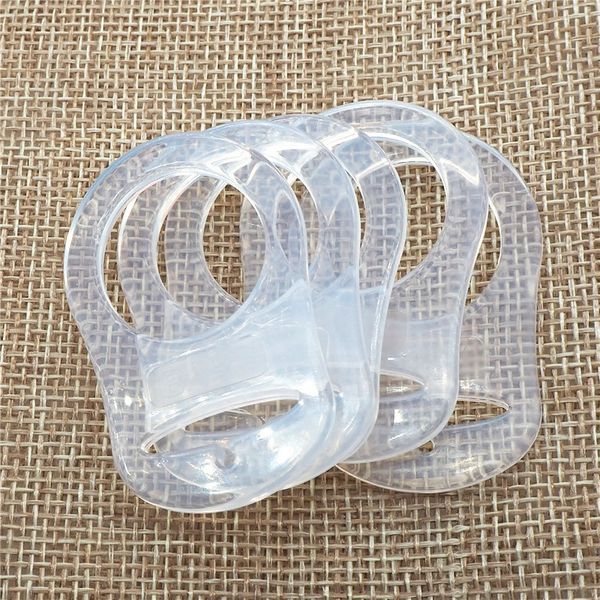 Jouets de dentition pour bébé Chenkai 50pcs Transparent Silicone Mam Anneau DIY Bébé Sucette Factice NUK Adaptateur Transparent O Anneaux Titulaire Chaîne Jouet Accessoires 230721