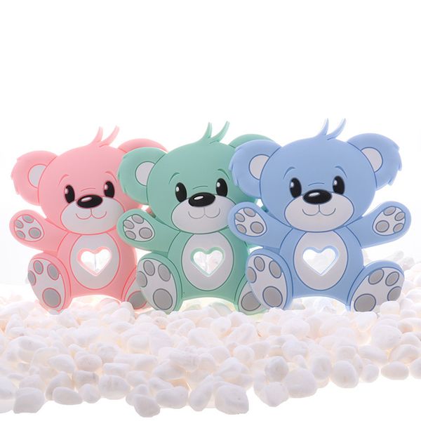 Jouets de dentition pour bébé Fkisbox 20pc Hug Bear Silicone bébé dentition pour les dents sans BPA né dentition à mâcher pendentif hochets pour enfants jouet pour bébés 230601