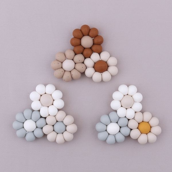 Jouets de dentition pour bébé, perles en Silicone de qualité alimentaire, forme de fleur, né molaire, gomme de rongeur, soulagement de la douleur, 230331