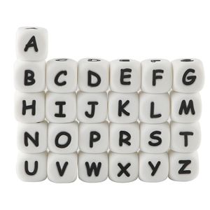 Baby Teethers Toys Kovict 100pcs Alphabet English Silicone Letter Beads 12mm Teether Accesorios para chupete personalizado Clips Dentición Juguete 221007