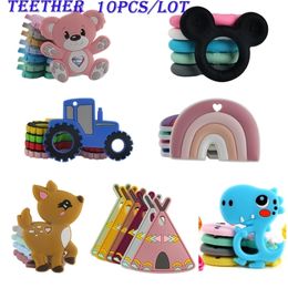 Body Tandsers Toys Kovict 10pcs Siliconen TEETL Baby knaagdieren Food Grade baby kinderziektes Productaccessoires voor fopspeenketens 221007