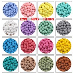 Jouets de dentition bébé Kovict 50 pièces perles de Silicone 12mm rond Perle Dentition dentition pour la fabrication de bijoux produits 230427