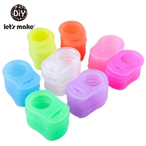 Baby Teethers Toys Let's Make BPA Free 50pc bebé silicona bebé chupete mam maniquí cadena titular chupete clip adaptador anillos coloridos perlas de dentición 230617