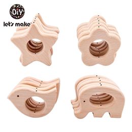 Body Tanders Toys Laten we houten originele Beech Wood Pendant maken met Hold BPA gratis kinderziektes Theether Rammle Sensory Diy Accessoires 221109