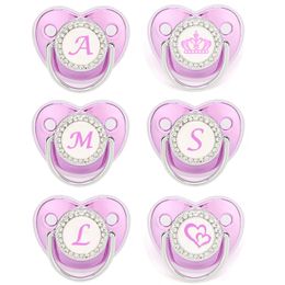 Baby Bijtringen Speelgoed Metallic Paarse Fopspeen Met Cover BPA Gratis Siliconen Fopspeen Naam Beginletter Dummy Bijtring Baby Shower Geschenken voor baby's 230606