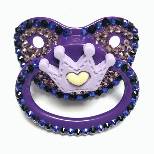 Jouets de dentition pour bébés MIYOCAR belle sucette pour adulte violette bling à la main Taille adulte Mignon Gem Sucette Factice Couronne de mamelon en silicone 230703