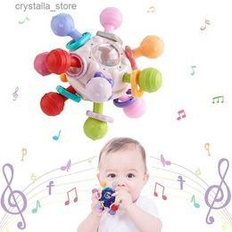 Juguetes para la dentición del bebé Sensory Chew Bola de dentición Sonajero Actividades de agarre Bebés Juguetes para 0-18 meses Niños pequeños Niñas Niños Regalos L230518