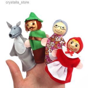 Baby Tell Story Finger Puppets Three Pigs Mermaid Castle Princess Cartoon Theater Role Play Educational Toys For Children Gifts L230518