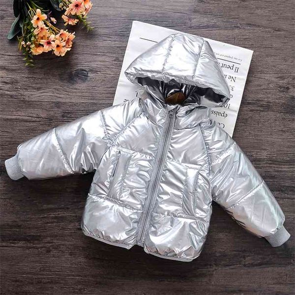 Abrigo de edredón de algodón con capucha y manga larga a la moda para bebés y niños pequeños 210528