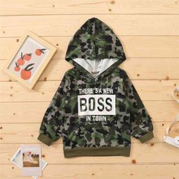 Baby / peuterletter Camouflage Hooded Pullover 210528