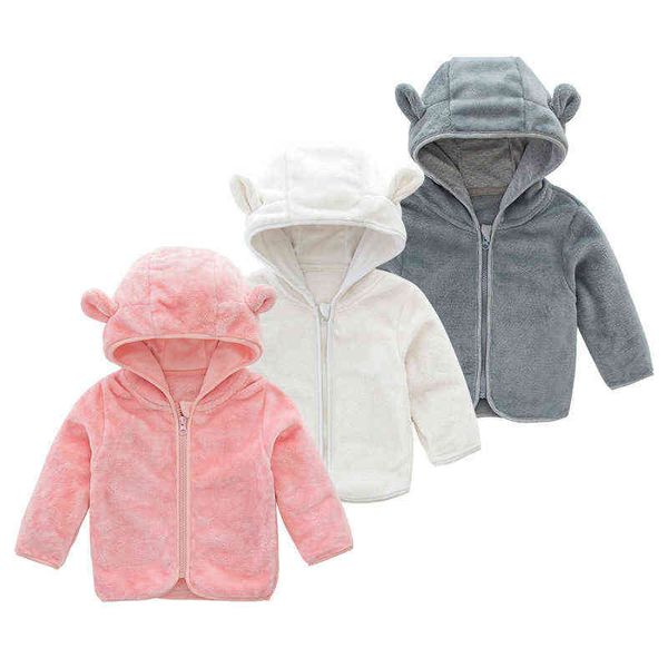 Bébé enfant chaud polaire veste automne hiver mignon oreille enfants bébé garçons filles manteau vêtements d'extérieur 1 2 4 7 ans vêtements J220718