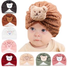 Baby Peuter Winter Hoed Warme Caps Meisjes Jongens Kids Cartoon Beer Oren Beschermen Hoeden Sjaal Oorklep Kap Pasgeboren Hoofd accessoires