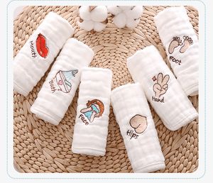 Baby Towels Soft Cotton Squares Gauze 6Layers Newborn Infant Small Hand Towel Saliva Nursing Embroidered Face Bath Towel 30X30cm free ship