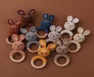 Baby Toy 1pc Wooden Crochet Rattle BPA Wood Ring Teether Rodent Gym Mobile Rattles Born Educational Toys9564265