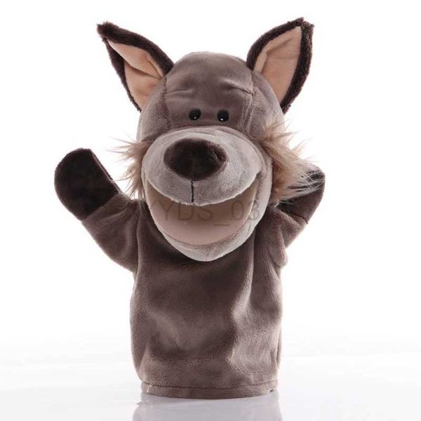 Juguete para bebé 25 cm Animal marioneta de mano Lobo juguetes de peluche bebé marionetas de mano educativas dibujos animados fingir contar historia muñeca juguete para niños Kidszln231223