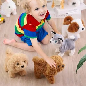 Babyspeelgoedhonden die lopen en staart lageren met pluche interactieve elektronische huisdieren Puppy Montessori Toys For Girls Teutlers Kids 240422