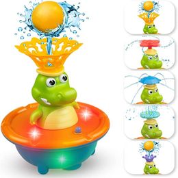 Bébé jouet fontaine grenouille bébé jouets de bain pour les tout-petits 5 modes pulvérisation d'eau arroseur éclairer jouet de baignoire pour garçons filles enfants cadeaux 230919