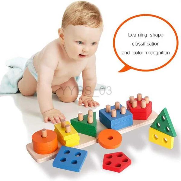 Jouet pour bébé Montessori, tri en bois, jouets empilables, reconnaissance des couleurs, trieur de formes, puzzle d'apprentissage éducatif pour enfants zln231223