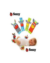 Babyspeelgoed sozzy sokken speelgoed cadeau pluche tuin bug pols rammelaar 3 stijlen educatieve schattige fel kleur drop levering geschenken leren e3031245