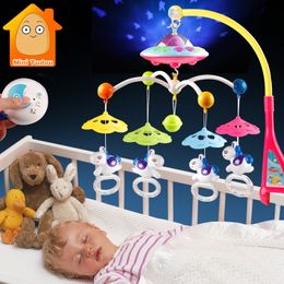 Jouets pour bébés 0-12 mois Berceaux Boîte à musique mobile pour enfants Support mobile Cloche de lit avec hochets Mobilité Jouet LJ201114