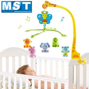 Baby speelgoed 0-12 maanden Muzikaal Crib Mobiele bed Bell Carrousel Rammelt Rotary Bracket Giraffe Holder Wind-Up Music Box voor baby 201253n