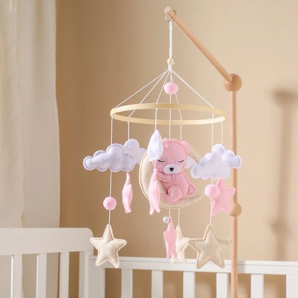 Jouets pour bébé de 0 à 12 mois, ours rose, Mobiles, décoration de chambre, hochets Montessori pour bébé, poussette, cloche de lit pour bébé né, cadeaux 240118