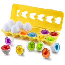 Baby Toys 12pcs bijpassende eierset Montessori Puzzle Sorter Shape Matching Game Toys Baby Learning Educatief speelgoed voor kinderen cadeau