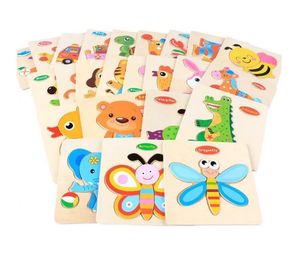 Baby Toys 3D houten puzzels educatief speelgoed voor kinderbouwstenen houtspeelgoed jigsaw ambachtelijke dieren babyspeelgoed 6 tot 12 maanden