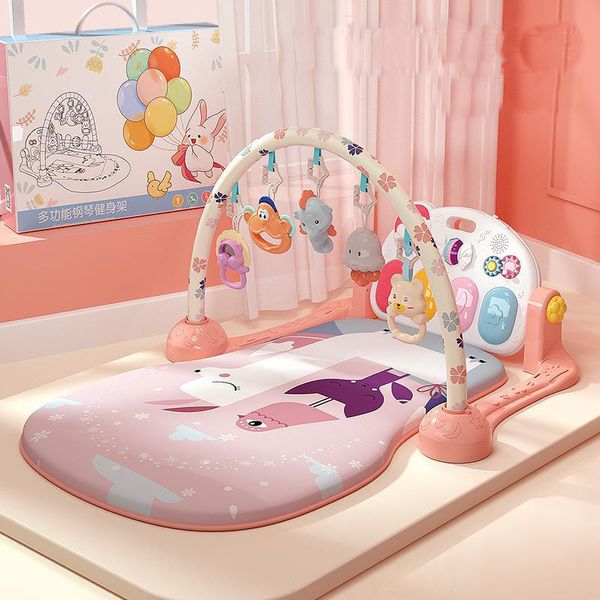 Bébé jouets fitness support support éducation précoce jouet nouveau-né apaisant sonnerie éclairage musique dormir pédalage enfants puzzle piano jouets mode utile BA034 E23