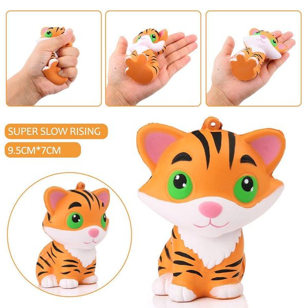 Bébé Jouets Nouvelle Arrivée Kawaii Squishy Tigre Squeeze Doux Lente Hausse Guérison Amusant Jouets Pendentif Sangles De Téléphone Décor Enfant Cadeau De Noël En Gros