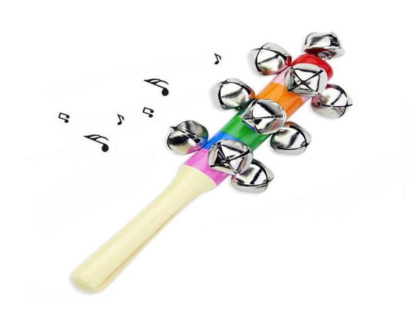 Juguetes de bebé Rattle Rainbow Instruments Educational Wooden Toys Cuna de cuna Actividad Bell Stick Shaker3336450