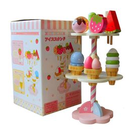 Juguetes para bebés Simulación Helado magnético Juguetes de madera Juego de imaginación Cocina Comida Bebé Juguetes infantiles Comida Cumpleaños Regalo de Navidad Rata 240104