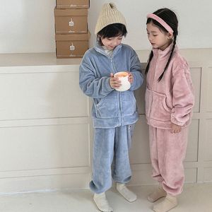 Bébé Survêtement Enfants Vêtements chauds d'hiver Ensembles Bébés garçons filles Sweat imprimé Multicolors Deux pièces ensemble sweat à capuche pantalon vêtements 96gS #