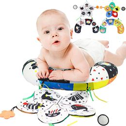 Babybuiktijd kussenspeelgoed zwart wit hoog contrast baby speelgoed montessori speelgoed voor baby's geboren zuigelingen 0-6 6-12 12-18 maanden 240510