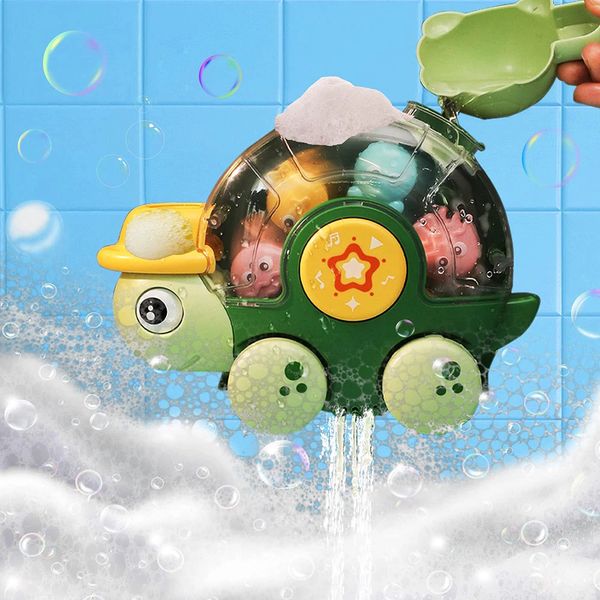 Baby Turtle Bath Toys enfants Baignes Baigneur Spinning Water Pool Toys Paster Baskers Suffers de Noël Cadeaux d'anniversaire pour tout-petit 240423