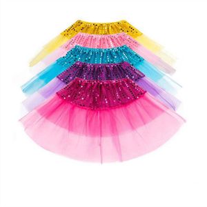 Bébé Tutu Tulle Jupes Paillettes Danse Pettiskirt Ballet Stade Jupes Princesse Fête Mini Jupe Dancewear Costume Dressup Fantaisie Jupes D7156