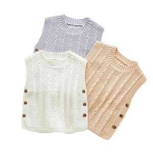 Bébé gilet tricoté pull enfants gilet automne Style tout match tissu extérieur bébé fille vêtements d'hiver 210702