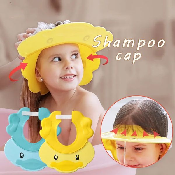 Bébé marche ailes réglable bébé bonnet de douche enfants cheveux lavage chapeau étanche yeux oreilles Protection pour né infantile bain tête couverture 231101