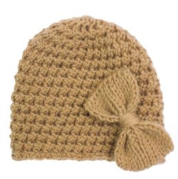 Chapeau chaud pour bébé avec nœud, bonnet fait à la main, Turban, bandeau chaud d'hiver pour nouveau-né et enfants, adapté aux enfants de 1 à 3 ans