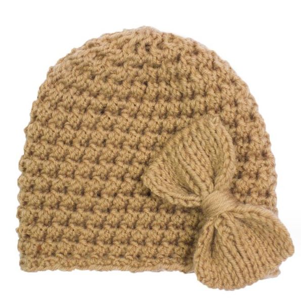 Gorro cálido para bebé con lazo, gorro hecho a mano para bebé, turbante, diadema cálida de invierno para recién nacidos, niños pequeños y niños, adecuado para 1-3 años