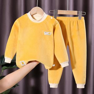 Baby Warm Underwear Set Kids Clothing Ensembles Toddler Tenifits Boy Tracks Costs Hoodies et pantalons d'hiver mignons 2pcs Sport Suit Fashion Girls Vêtements 03M1 #