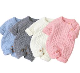 Barboteuse pour bébé, barboteuse pour garçon et fille, combinaison tricotée, salopette pour nouveau-né, 03 ans, hiver, automne, 6093367
