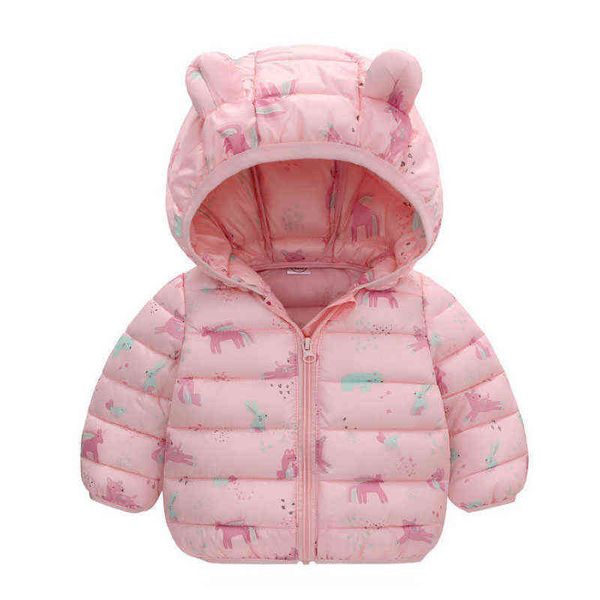 Bébé Manteau D'hiver Garçons Filles Manteau 0-5 Ans Doux Dessin Animé Impression Version Coréenne Épaississement Mode Enfants vêtements J220718