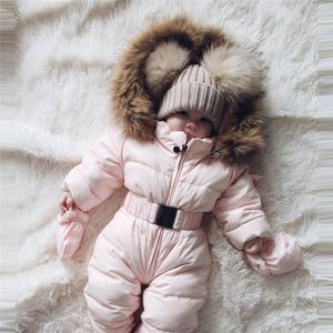 Baby Winterjas Winter Zuigeling Baby Jongen Meisje Romper Jas Hooded Jumpsuit Warm Dikke Jas Outfit # LJ201007