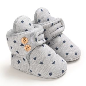 Baby hiver mignon chaussures pour filles promenades bottes pour garçons étoile cheville enfants chaussures enfants Toddlers confortables nouveau-nés softeux bottillons tricotés chauds 210312
