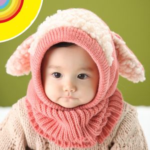 Bébé hiver chaud Beanie chapeaux animaux de compagnie Doggy formes tricoté enfants garçons filles mignon casquette avec écharpe mode fête chapeau chaud Sale12 5bh E1