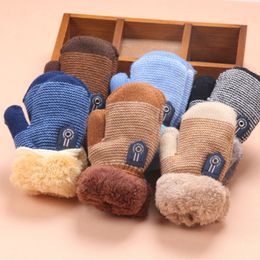 Baby Winter Warm Gebreide handschoenen 6 kleuren met hangende touw Goede kwaliteit voor jongens en meisjes maat wanten groothandel